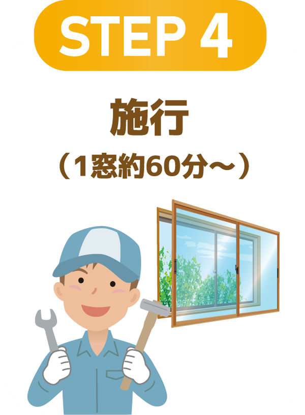 STEP4 施工（1窓約60分〜）